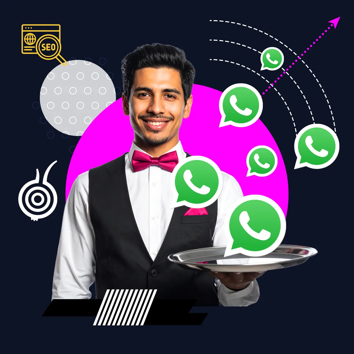 Marketing-Tipps: Binde WhatsApp auf deinem Facebook- und Instagram-Profil ein.