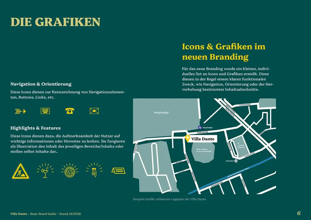 Villa Dante Branding: Brandbook – Grafiken
